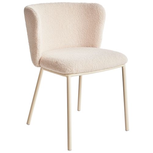 Lot De 2 Chaises De Salle à Manger Mina Ii Bouclé Beige Clair