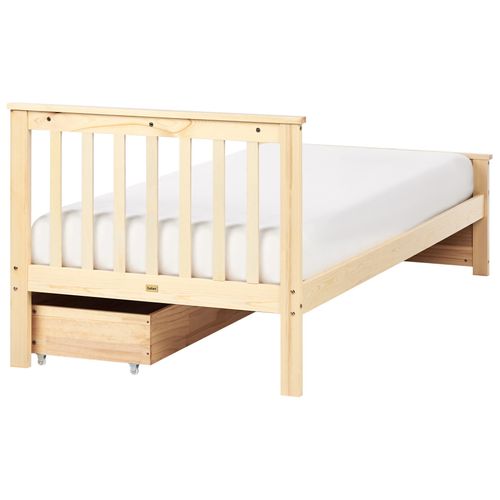 Lit Avec Tiroirs De Rangement Bois De Pin Olendon 90 X 200 Cm Marron Clair