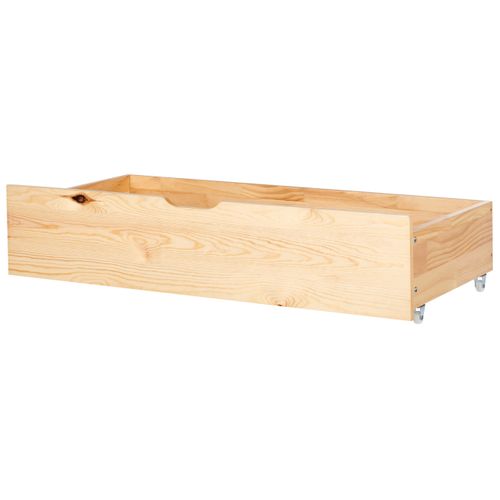 Lot De 2 Tiroirs De Rangement Pour Lit Bois De Pin Epaney Marron Clair