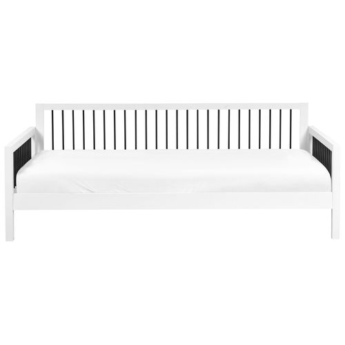 Lit De Jour Bois Tricot 90 X 200 Cm Blanc