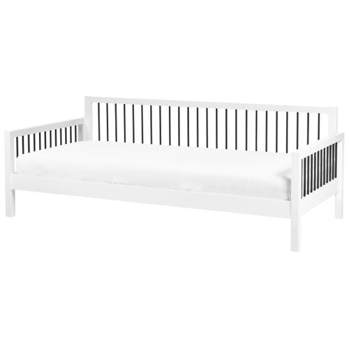 Lit De Jour Bois Tricot 90 X 200 Cm Blanc