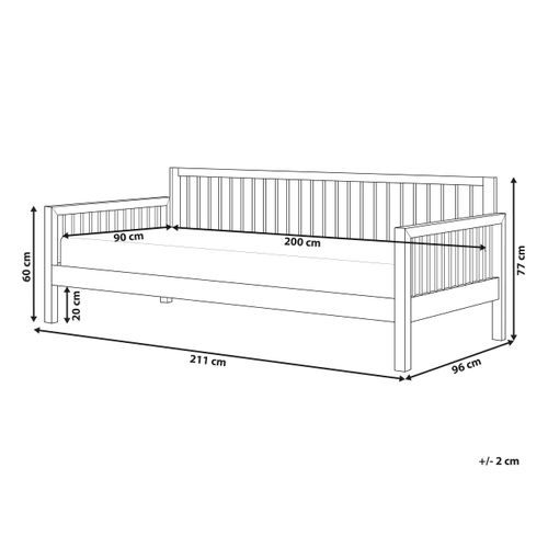 Lit De Jour Bois Tricot 90 X 200 Cm Blanc