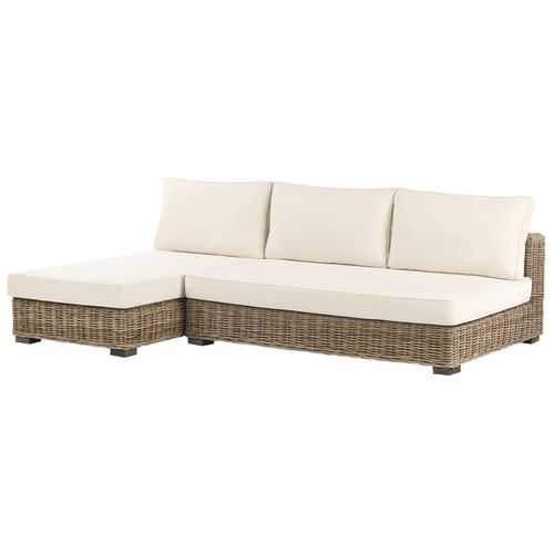 Ensemble De Salon De Jardin Avec Table 4 Places Varallo Côté Droit Rotin Gris