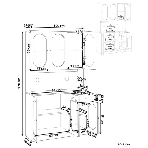 Vitrine En Verre Langford 100 Cm Noir