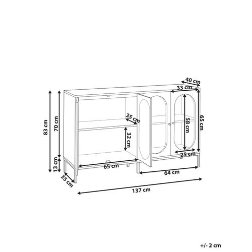 Buffet Avec Vitrine En Verre Langford 137 Cm Noir