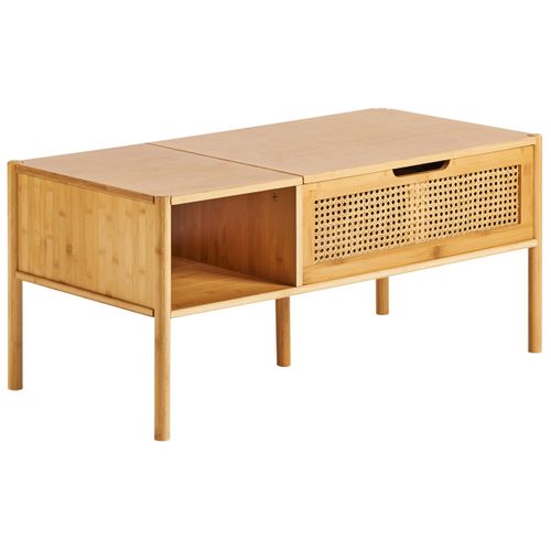 Table Basse Surrey Bambou Naturel Avec Rangement