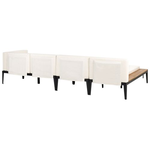 Canapé D'angle à Droite 4 Places En Bois D'acacia Certifié Beige Clair Bracciano