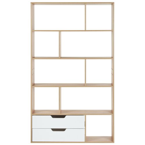 Bibliothèque Wadena 185 Cm Marron/blanc