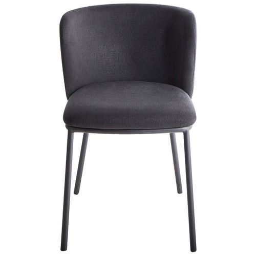 Lot De 2 Chaises De Salle à Manger Mina Tissu Noir
