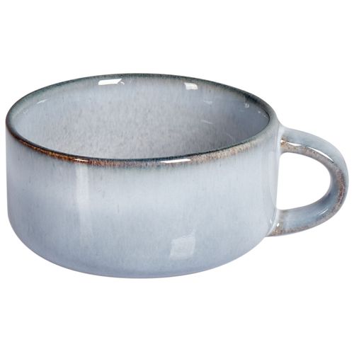 Set De 4 Tasses Avec Soucoupes Juniper Grès Bleu Clair