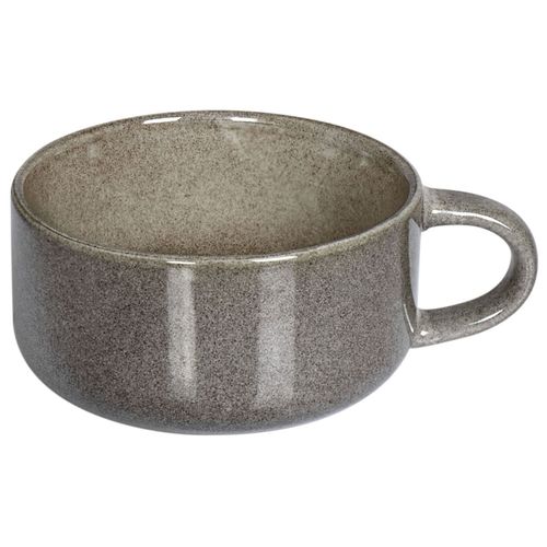 Set De 4 Tasses Avec Soucoupes Costmary Grès Gris