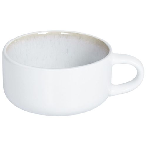 Set De 4 Tasses Avec Soucoupes Sesame Grès Blanc Cassé