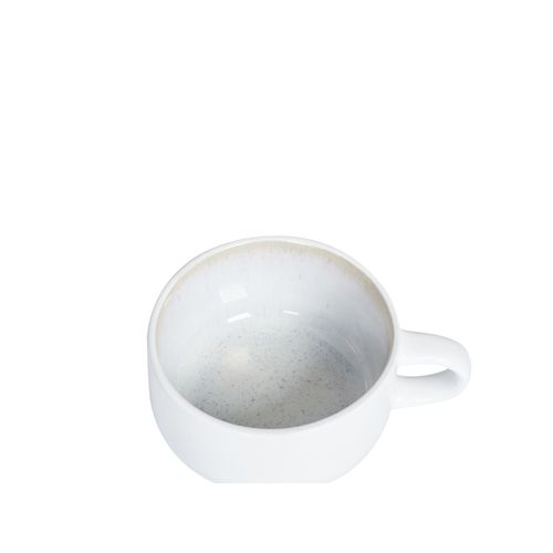 Set De 4 Tasses Avec Soucoupes Sesame Grès Blanc Cassé