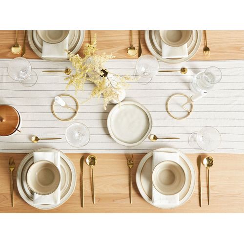 Set De 12 Couverts De Table Chives Grès Beige Clair