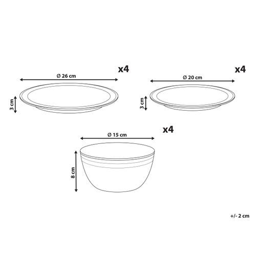 Set De 12 Couverts De Table Chives Grès Beige Clair