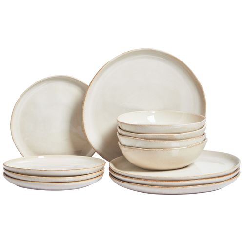 Set De 12 Couverts De Table Hops Grès Beige Clair