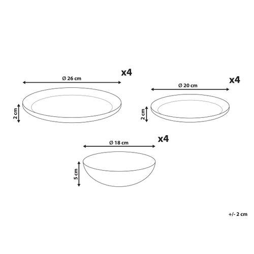 Set De 12 Couverts De Table Hops Grès Beige Clair