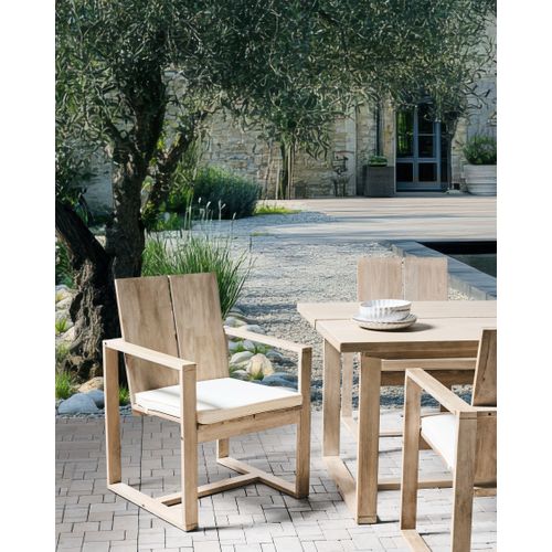 Lot De 2 Chaises De Jardin Avec Coussins Azzanello Acacia Blanc Cassé
