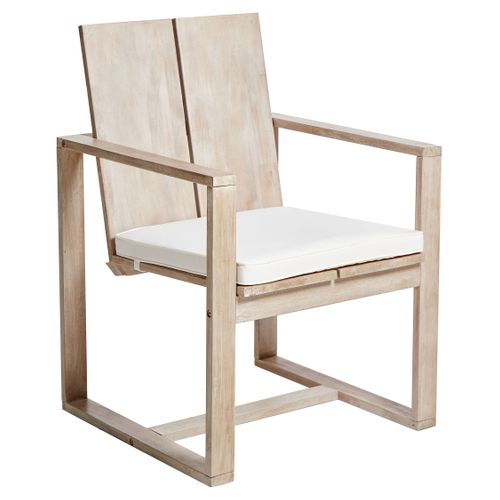 Lot De 2 Chaises De Jardin Avec Coussins Azzanello Acacia Blanc Cassé
