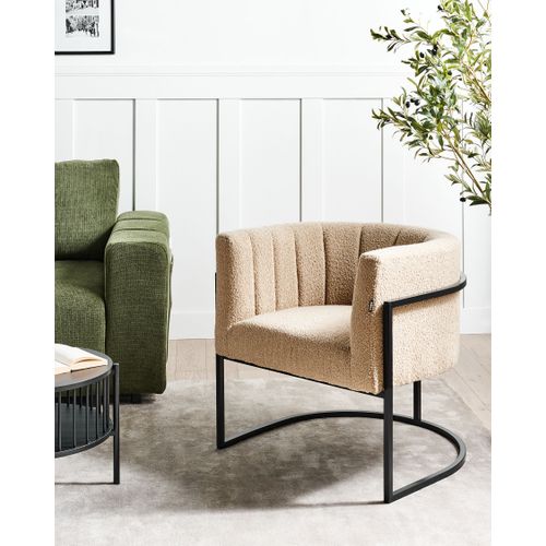 Fauteuil Larvik Ii Bouclé Beige