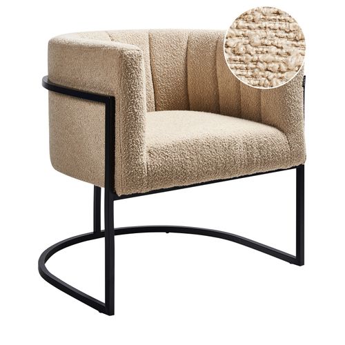 Fauteuil Larvik Ii Bouclé Beige