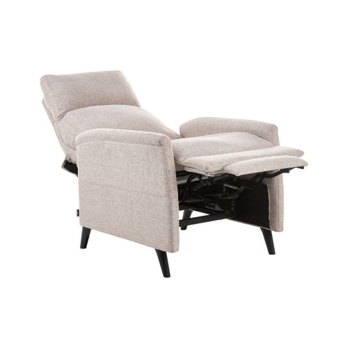 Fauteuil Inclinable Selvik Repose-pieds Inclus Tissu Taupe