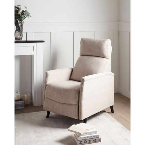 Fauteuil Inclinable Selvik Repose-pieds Inclus Tissu Taupe