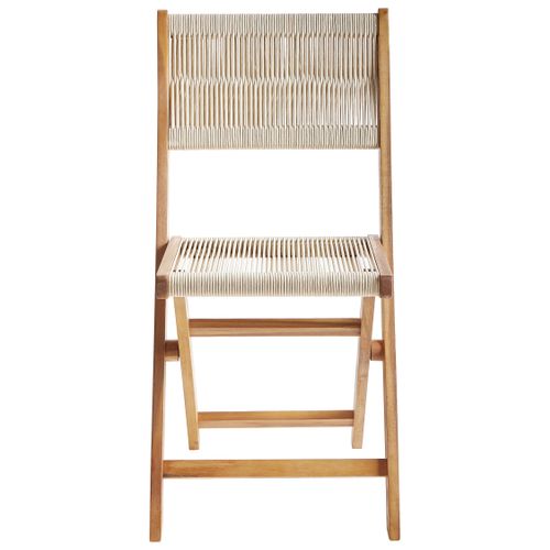 Lot De 2 Chaises De Jardin Prossedi Pliant Acacia Beige