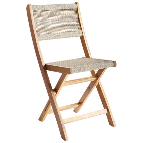 Lot De 2 Chaises De Jardin Prossedi Pliant Acacia Beige