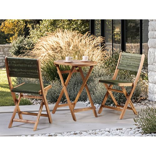 Ensemble Pour Bistro Pliant Prossedi Acacia Vert