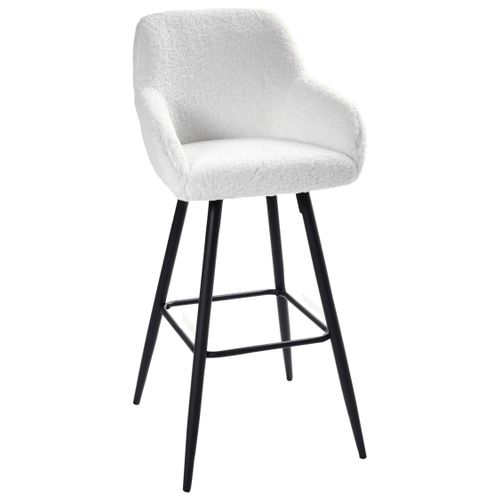 Lot De 2 Chaises De Bar Casmalia Bouclé Blanc Cassé