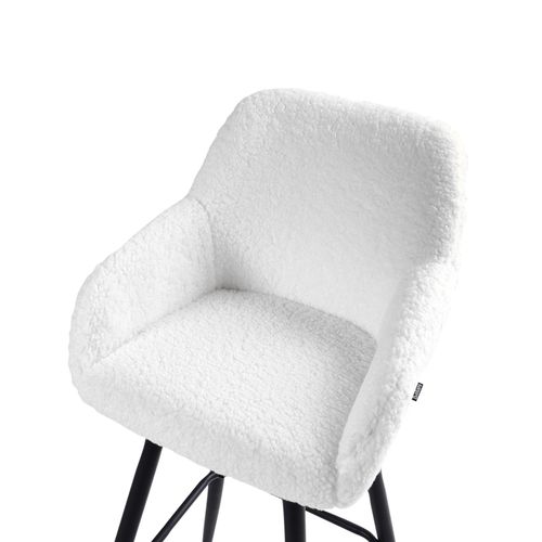 Lot De 2 Chaises De Bar Casmalia Bouclé Blanc Cassé
