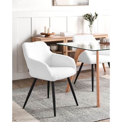 Lot De 2 Chaises De Salle à Manger Casmalia Bouclé Blanc Cassé