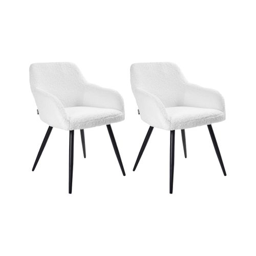 Lot De 2 Chaises De Salle à Manger Casmalia Bouclé Blanc Cassé