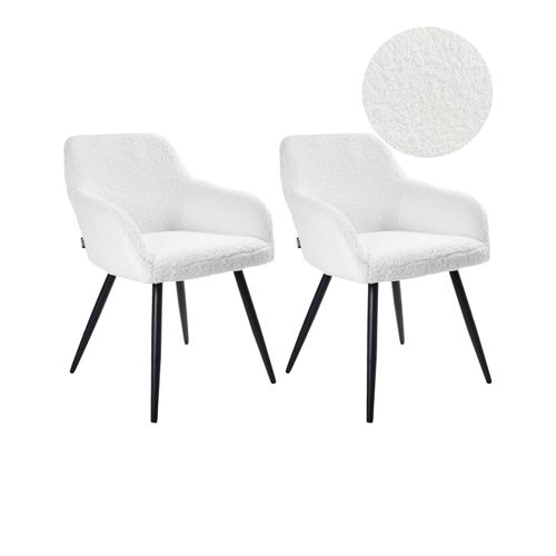 Lot De 2 Chaises De Salle à Manger Casmalia Bouclé Blanc Cassé