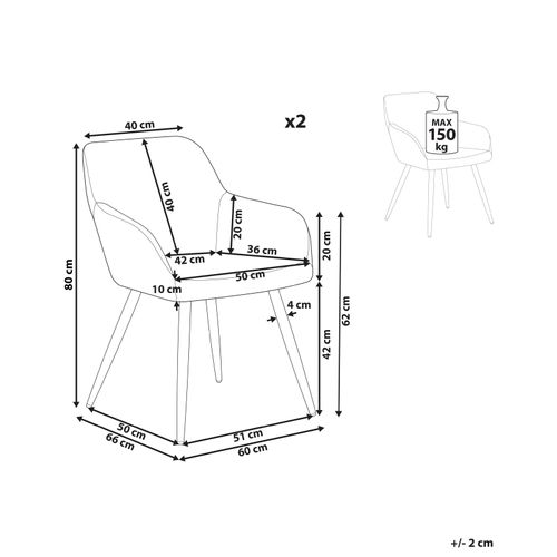 Lot De 2 Chaises De Salle à Manger Casmalia Bouclé Blanc Cassé