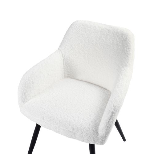 Lot De 2 Chaises De Salle à Manger Casmalia Bouclé Blanc Cassé