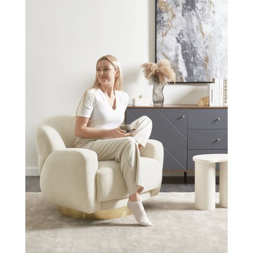 Fauteuil Lejre Tissu Beige Clair