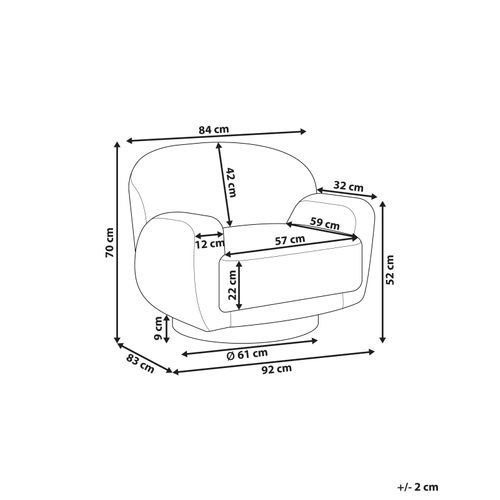 Fauteuil Lejre Tissu Beige Clair