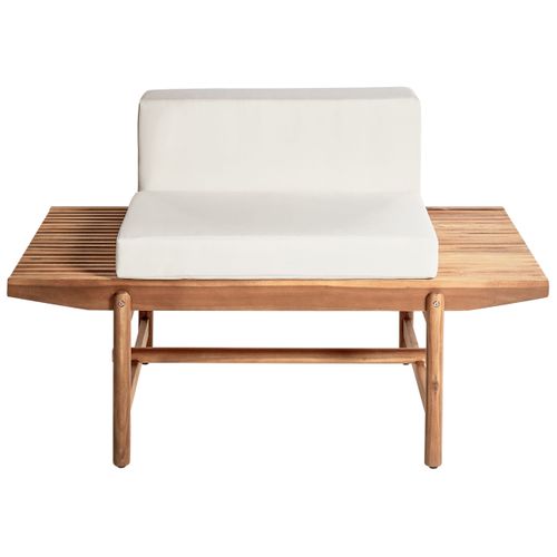 Banc Avec Coussin D'assise Giaveno 135 Cm Acacia Blanc Cassé