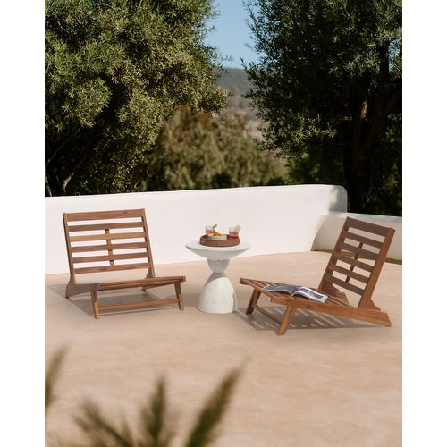 Lot De 2 Chaises De Jardin Avec Coussins Micciano Acacia Blanc Cassé