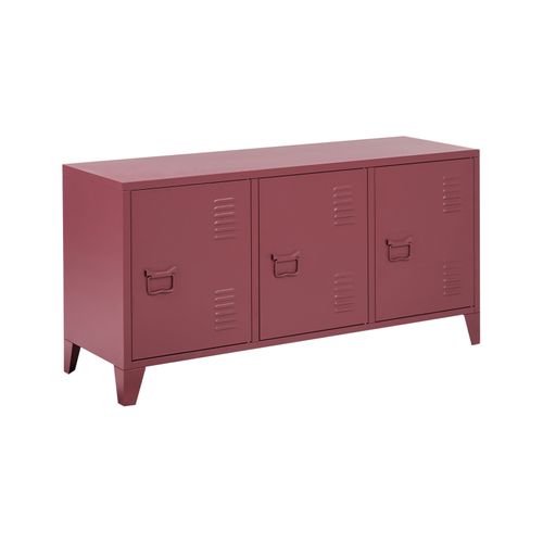 Meuble De Rangement Cardiff Métal Rouge Foncé