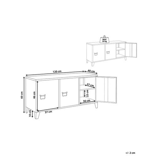 Meuble De Rangement Cardiff Métal Rouge Foncé