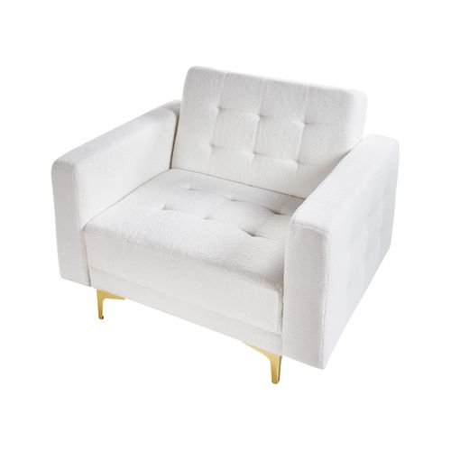 Fauteuil Aberdeen Bouclé Blanc Cassé