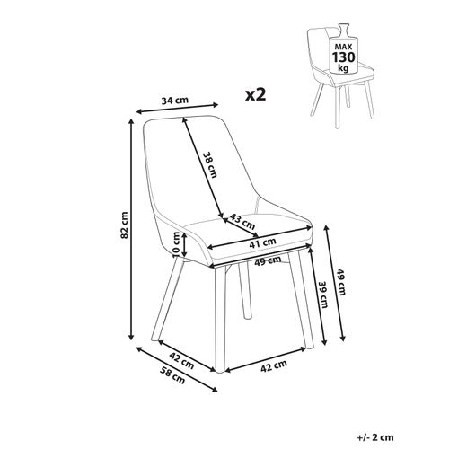 Lot De 2 Chaises De Salle à Manger Melfort Bleu Clair
