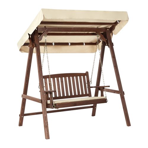 Balancelle De Jardin Caviola Bois D’épicéa Marron Foncé