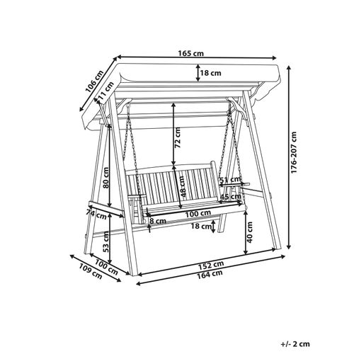 Balancelle De Jardin Caviola Bois D’épicéa Marron Foncé