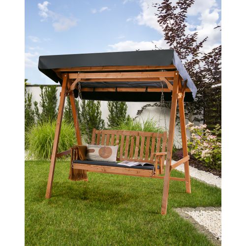 Balancelle De Jardin Fibbialla Bois D’épicéa Marron