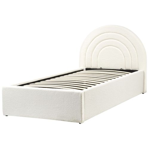 Lit Ottoman Enfant Bouclé Anet 90 X 200 Cm Blanc Cassé