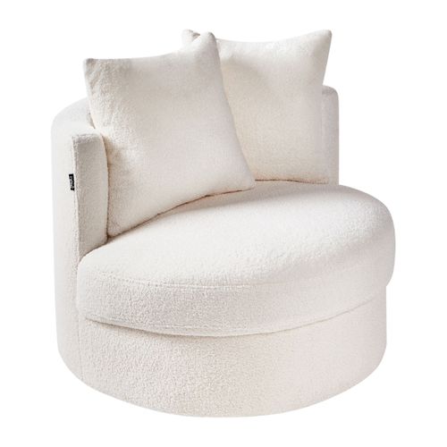 Fauteuil Pivotant Dalby Bouclé Blanc